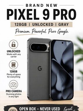 Google Pixel 9 Pro 128GB Unlocked Gray Open Box New Smartphone Android